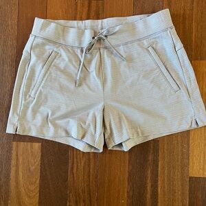 Athleta Women's High Waist Gray Striped Shorts